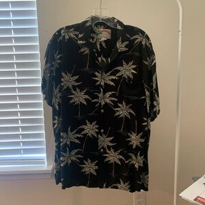 Hawaiian Found Tropical Black Palm Tree Men's Shirt